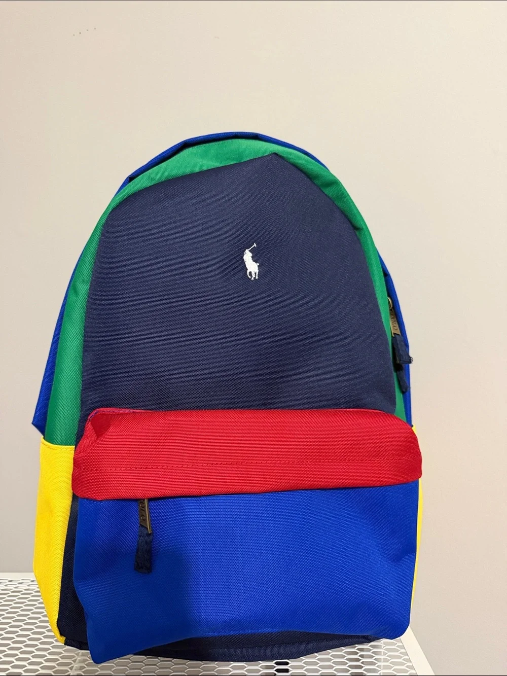 Polo by Ralph Lauren Navy, Red, Blue, Green & Yellow Colorblock Backpack